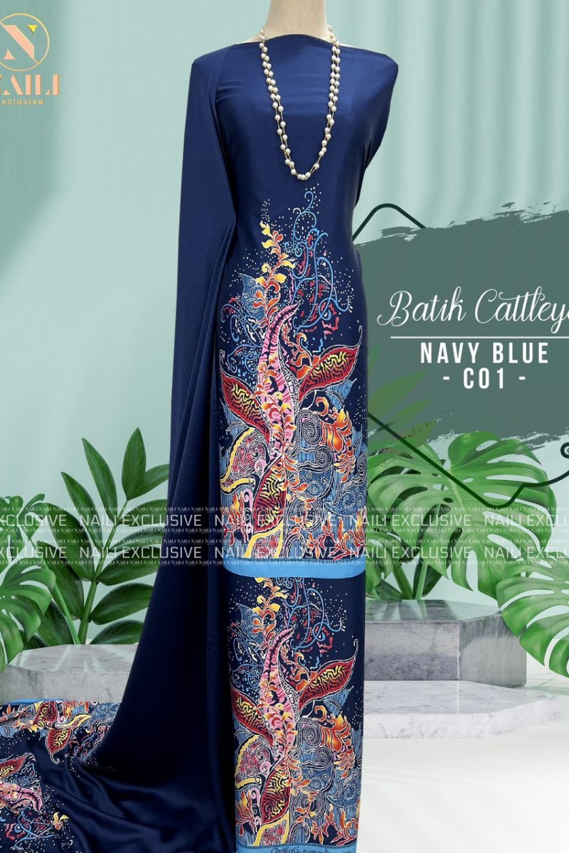 Batik Cattleya – C01 (Navy Blue)