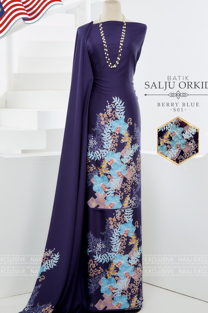 Batik Salju Orkid – S01 [Berry Blue]