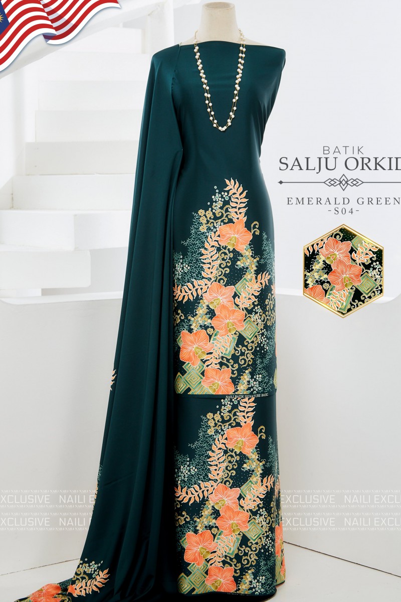 Batik Salju Orkid – S04 [Emerald Green]