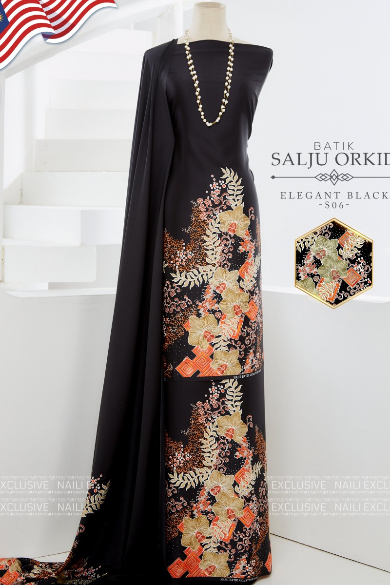 Batik Salju Orkid – S06 [Elegant Black]