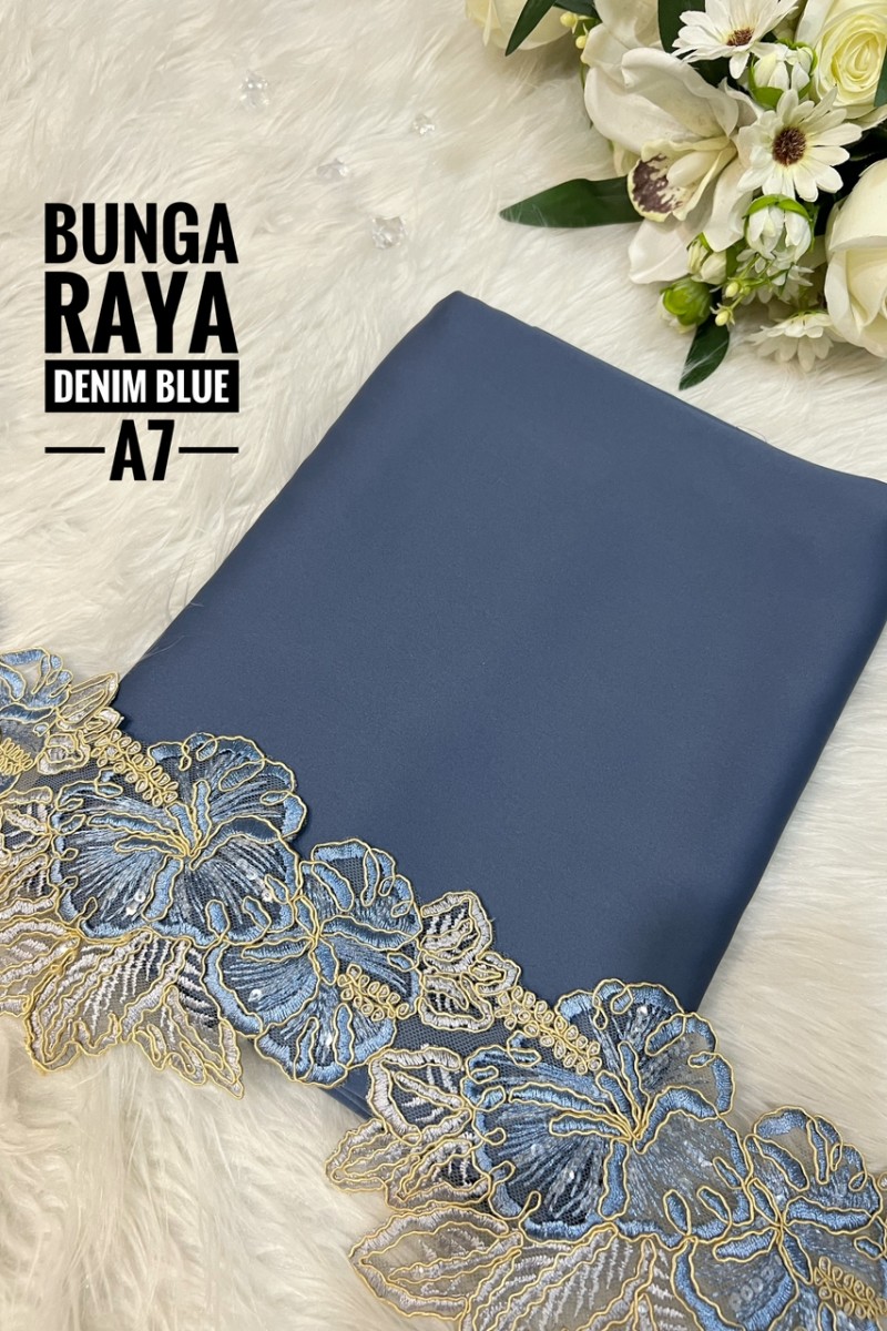 Set Bunga Raya – A7 [Denim Blue]