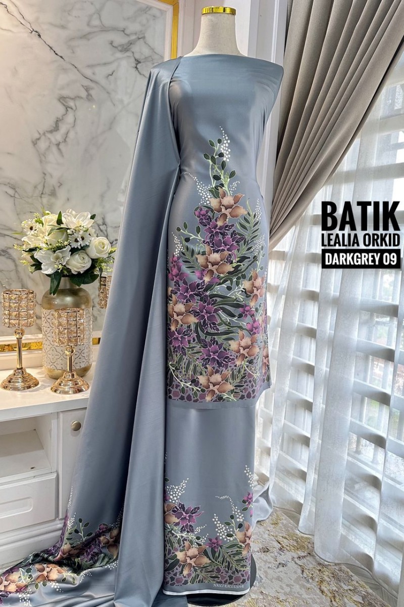 Batik Lealia Orkid – 09 [Dark Grey]