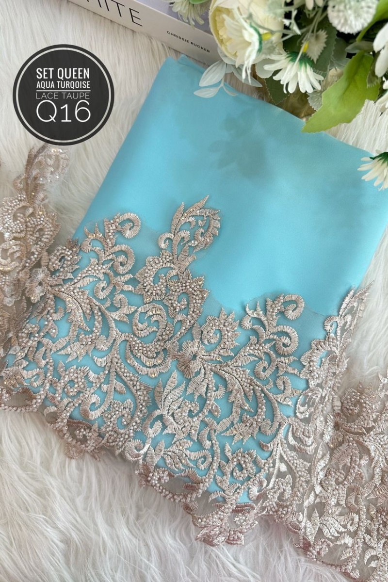 Q16 – Aqua Turqoise + Lace Taupe