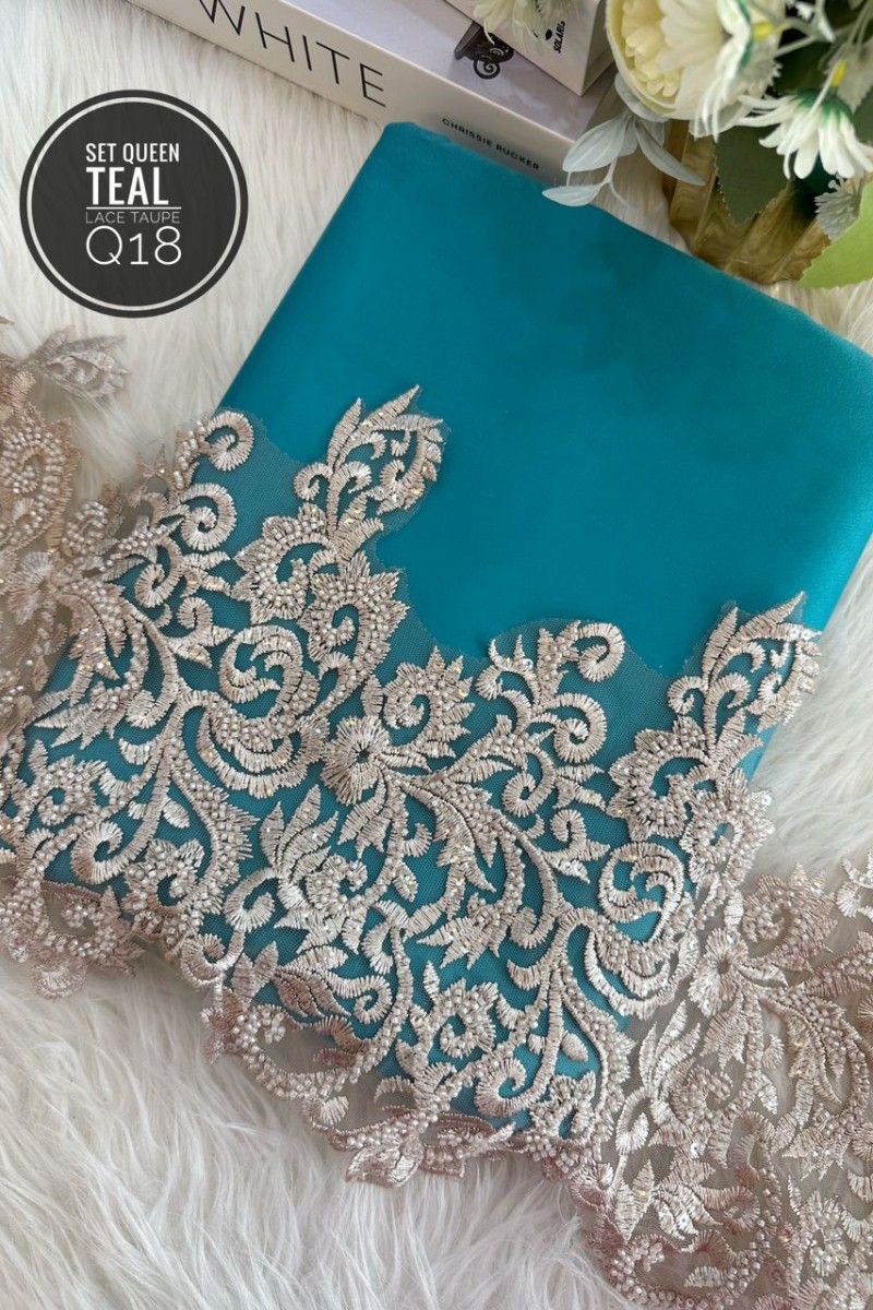 Q18 – Teal + Lace Taupe