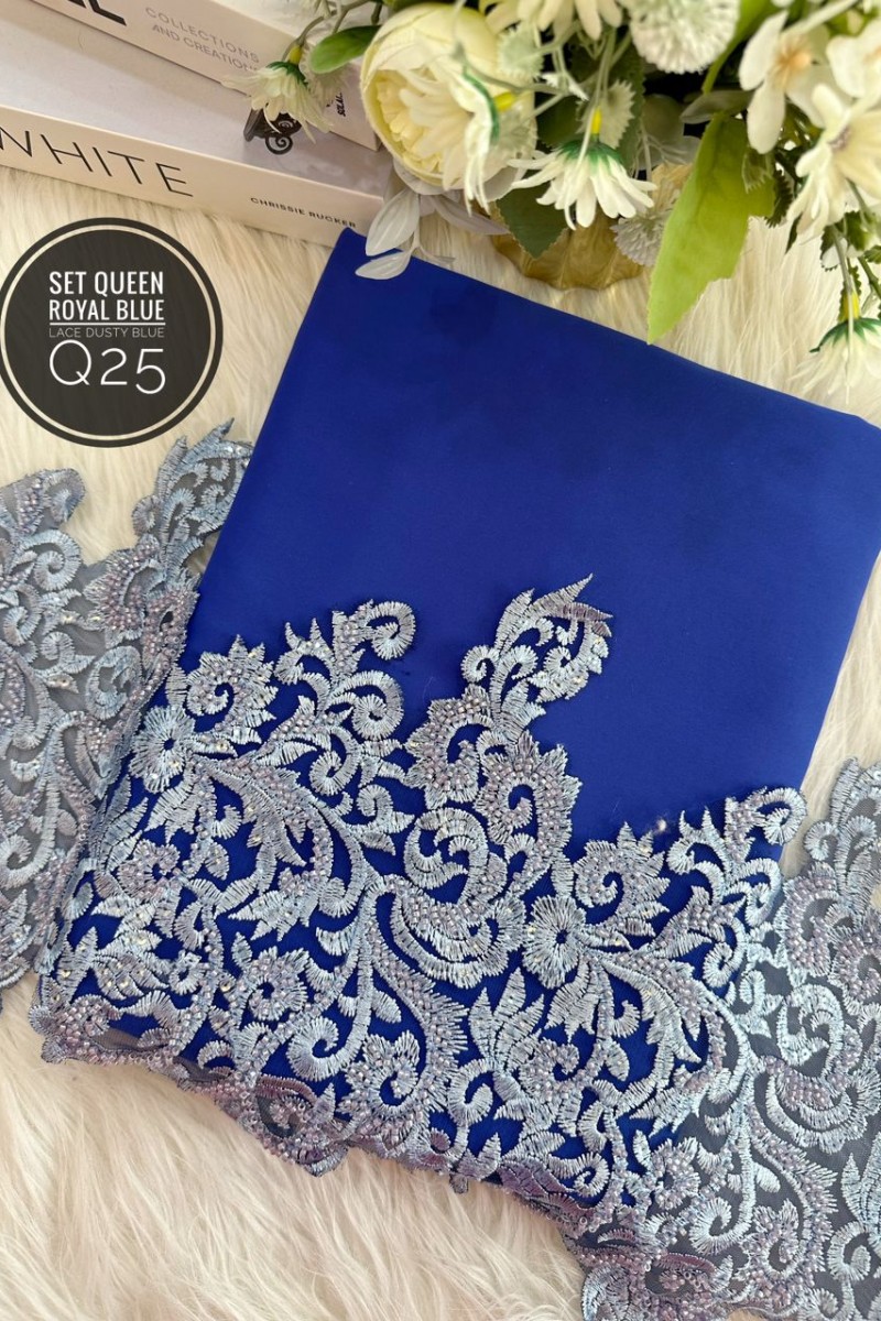 Q25 – Royal Blue + Lace Dusty Blue