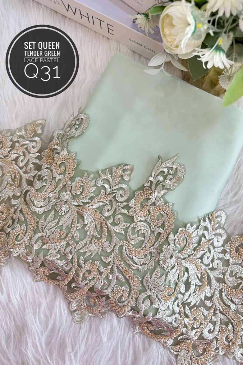 Q31 _ Tender Green + Lace Pastel Olive