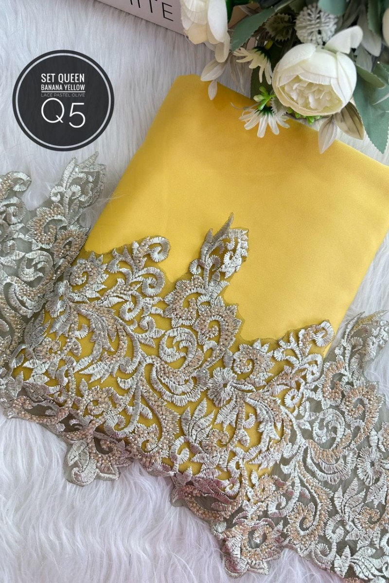 Q5 – Banana Yellow + Lace Pastel Olive