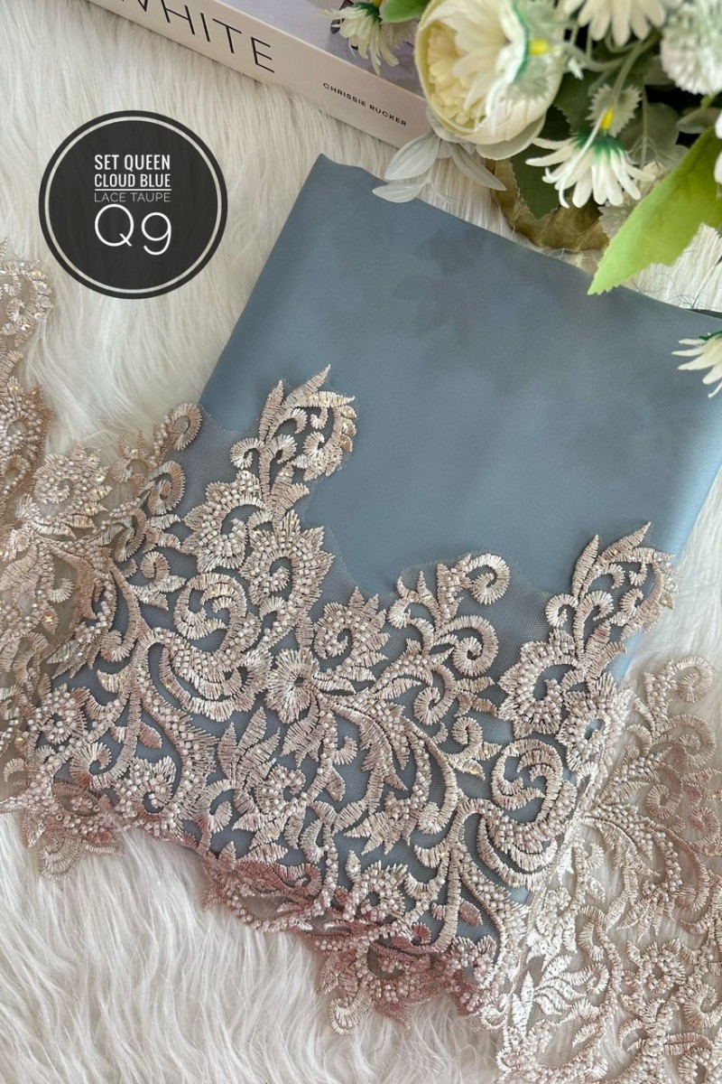 Q9 – Cloud Blue + Lace Taupe