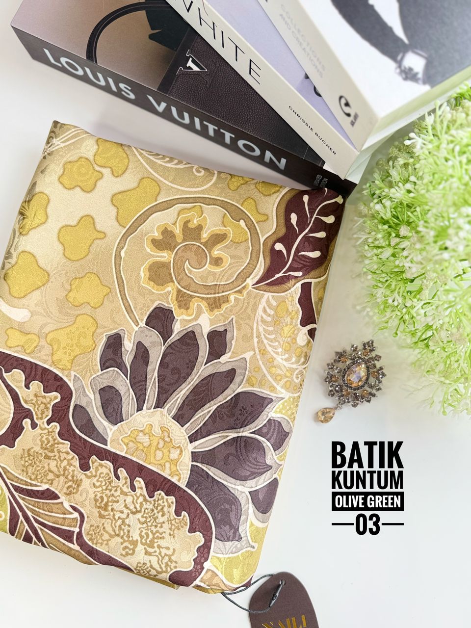 Batik Kuntum - Olive Green 03